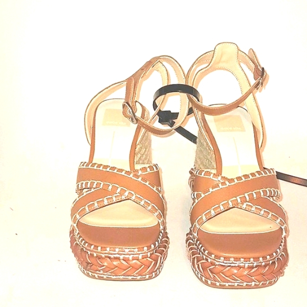 DOLCE VITA THELMA TAN WEDGE SANDALS